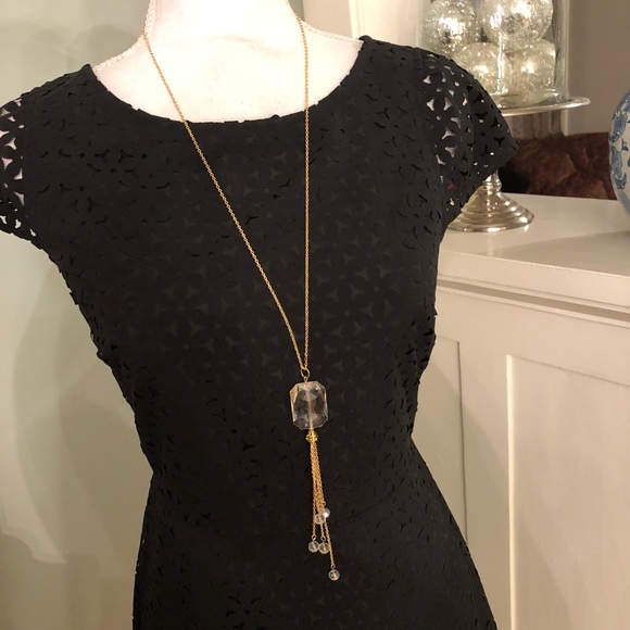 Crystal Gold Gemstone Necklace Tassel Boho - Picture 4 of 5